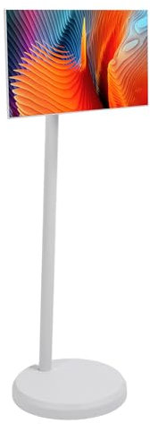 TV Portátil sobre Ruedas, TV con Pantalla Táctil Móvil de 21,5 Pulgadas Giratoria para Android12, Proyección Inalámbrica 2.4G 5.8G, Pantalla Inteligente Móvil de 4GB 64GB para