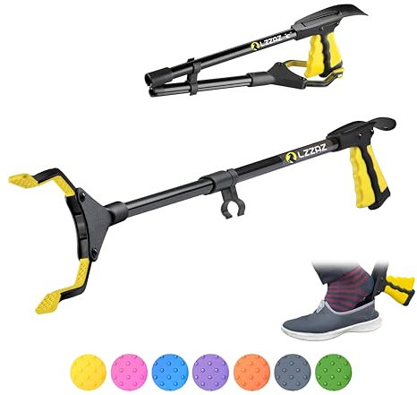 LZZAZ 32/81cm Litter Picker, Grabbers for Disabled, Grabber Stick with Shoehorn, Litter Pickers for Adults Heavy Duty, Rotating 360° Reacher Grabber Multi Tool, Helping Hand Grabber Disability Aids