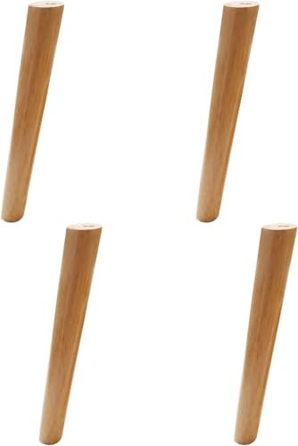 Lot de 4 pieds de meubles ronds en bois massif de 5 cm de diamètre pour meuble TV, canapé, armoire, tables de nuit, longueur 60 cm