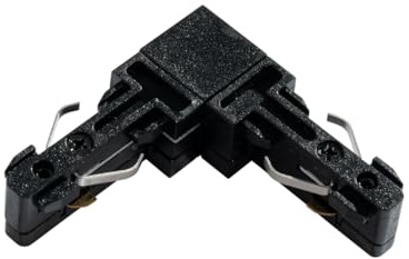 QAZQA - L-Verbinder Schiene schwarz 1-phasig - Slimline - Kunststoff - LED geeignet
