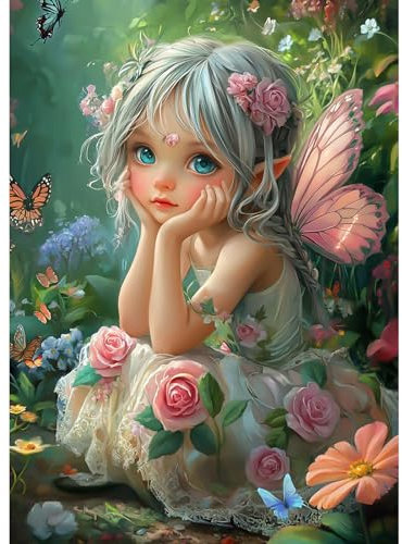 CEOVR Diamond Painting Adulte,Peinture Diamant Adulte,5D DIY Diamond Art Kit Complet,30x40cm (vert gris rose)