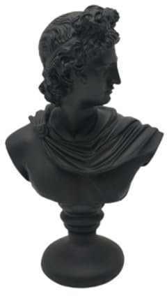 FLCPJGV Büste Eines Griechischen Mythos Als Tischfigur Aus Harz für Das Büro, Apollo Schwarz