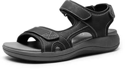 DREAM PAIRS damsandaler öppen tå lätta sommarskor som går ledig utomhus