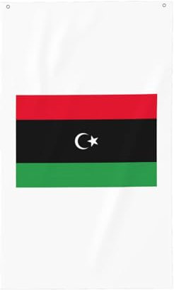 Libysche Flagge, Druck, dekorative Outdoor-Flagge, 90 x 152 cm, individuelle Flagge, geeignet für Outdoor-Dekoration, Garten, Terrasse