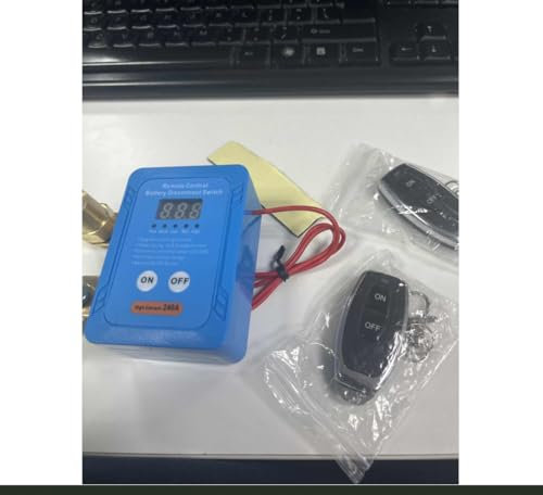 Kill Switch for Car with Remote, 12V 240A Battery Disconnect Switch with LED Display & 2 Wireless Remote Control, Car Battery Isolator Energy Saving Anti Theft Switch for Auto RV ATV Truck Camper Boat