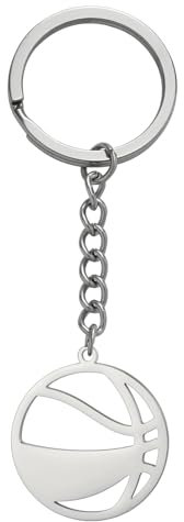 LIKGREAT Portachiavi Basket in Acciaio Inox Per Zaino Accessori Basket Gioielli Sportivi Per Atleti Amanti del Basket (argento)