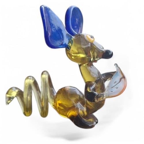 basticks Maus mit Käse - Handgefertigte Glasfigur