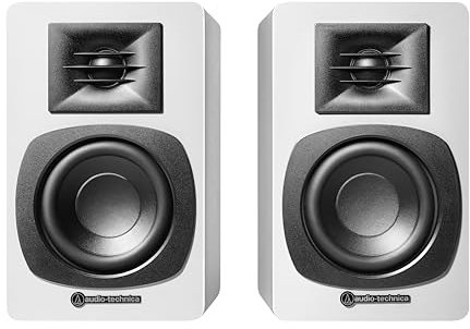 Audio-Technica AT-SP3XWH Enceintes de bibliothèque amplifiées