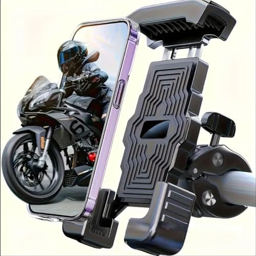 WENINETIES Handyhalter Motorrad für Benda Moto LFC 700, 360°Drehbarem Motorrad Handyhalterung Anti Rutsch Anti Shake Schnelle Montage und Demontiert Am Lenker,Black