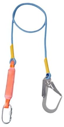 Sharplace 2 M Fallschutz Absturzsicherung Polyester Bandschlinge mit Doppel Legierungsstahl Karabinerhaken, Fallschutz Sicherheitsseil für Outdoor Baumklettern Bergsteigen Rettungsdienst, Einzelhaken