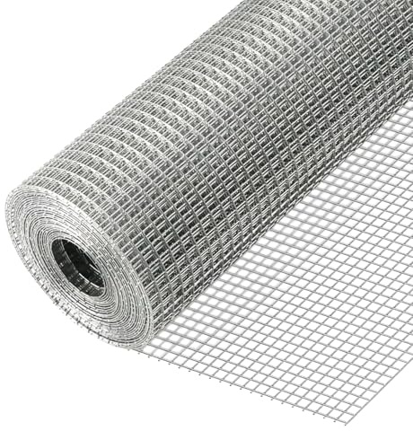 SUNNYNEST Chicken Wire Mesh Roll 0.6 * 30m 25mm Galvanised Welded Wire Mesh | Heavy Duty Wire Fencing Roll, Rustproof Garden Fence for Chicken Coop, Plants, Vegetables & Animal Enclosure