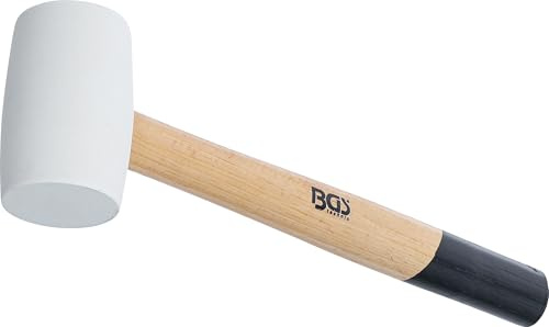 BGS 70138 | Gummihammer | Hickory-Stiel | weißer Kopf | Ø 48 mm | 250 g | Länge 295 mm | Stiellänge 260 mm | Kopflänge 80 mm | Karosserie, Reifendienst, Pflasterarbeiten