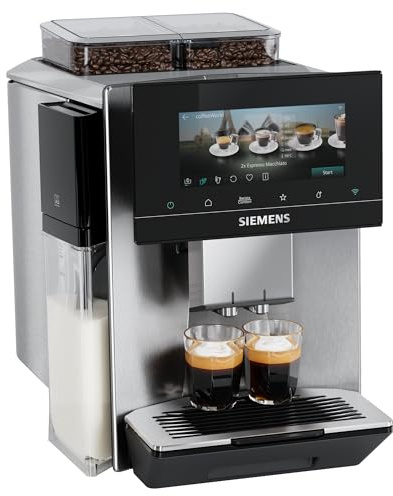 SIEMENS EQ900 Plus Bean to Cup Coffee Machine, TQ927GZ3, Inox | Fully Automatic, 30+ Beverages, Cold/Slow Brew, 2 Bean Hoppers, Auto Descale/Clean, Home Connect, 6.8 Touch Screen Display