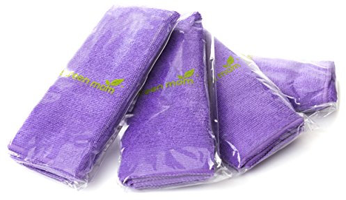 Screen Mom Screen Cleaning Purple Microfiber Towel (4-Pack) - Best for LED, LCD, TV, iPad, Tablets, Computer Monitor, Flatscreen