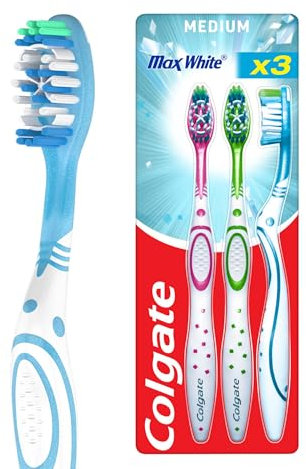 Colgate Max White Zahnbürste, mittel, 3-teilig