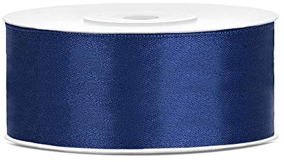 DaLoKu Satinband 6/12/25/38/50/100mm x 25m Geschenkband Schleifenband, Größe: 25mm x 25m, Farbe: Dunkelblau