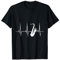 Herzschlag EKG Saxophon T-Shirt für Erwachsene und Kinder, Unisex, Schwarz, S, Kurzarm, Polyester 100%