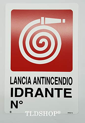 TLDSHOP® CARTELLI SEGNALETICI IN PVC LANCIA ANTINCENDIO - IDRANTE N° 20X30 pz 1