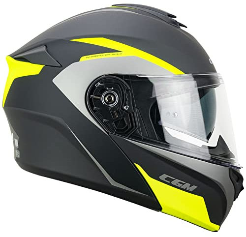 CGM 508 - Casco Modulare Apribile, Giallo Fluo opaco, XS (54cm)