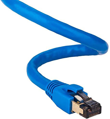 10M Blue Cat8 SFTP Ethernet Patch Cable 40Gbps 2000Mhz Copper Internet Wire Compatible With Router, Modem, Smart TV, Laptop, Consoles