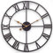Large Wall Clock, Industrial Vintage Metal Black Clock with Roman Numerals, Silent Non-Ticking Battery Operated Analog Clock, Decor Clock for Living Room, Bedroom, Kitchen, Garden, Outdoor-76cm