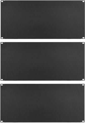 3 x 5 HE U Rackblende 483 mm 19 Stahl in Schwarz RAL 9005, Frontplatte Rackpanel Blindplatte Blindabdeckplatte Blindabdeckung