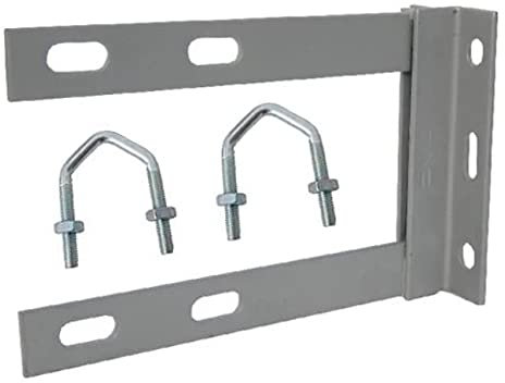 Auline 9 x 6 Painted Wall TV Aerial Mast Pole Mounting Bracket with 2 x V Bolts