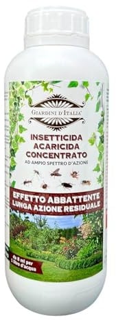 GIARDINI D'ITALIA - Insetticida Acaricida Concentrato, Insetticida Vespe Formiche Zanzare e Altri Insetti, Effetto Abbattente con Lunga Azione Residuale, Indicato per Ambienti Domestici e Civili, 1l