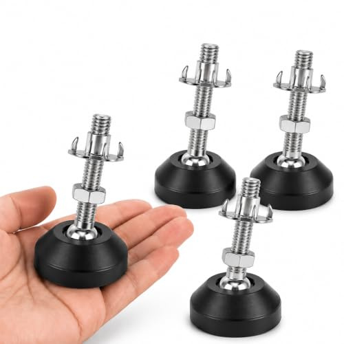 SHUIOG Lot de 4 pieds réglables M10 x 50 mm - Vis de réglage - Pied de meuble - Peut porter - Inclinaison maximale de 20 ° (4PCS M10 x 50mm x Ø40mm)