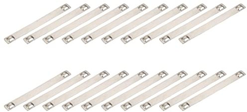 Ruilogod 20pcs 10mm ancho 89mm longitud 316 placa de acero inoxidable placa plateado tono de plata