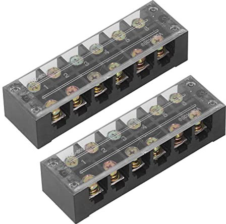 UBEF Klemmleiste Korrosionsschutz 2 Reihen Genug Strom Klemmleiste 2 Stück 60A 600V (6 Positionen (606))