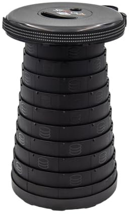WEDO SITTOGO®NXT by Teleskophocker Camping-Hocker TÜV & GS geprüft | verbesserte zweite Generation Gewicht 1,27 kg Tragkraft 150 kg Farbe schwarz