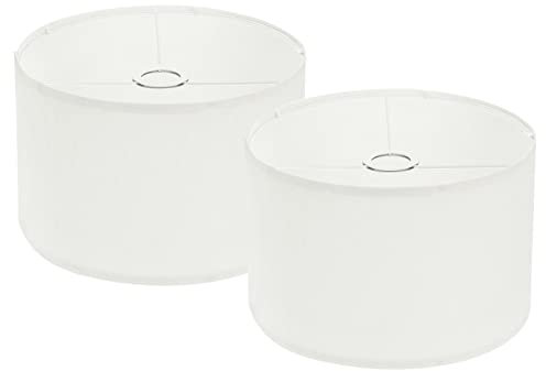 PATIKIL Drum Lámpara Sombras Juego of 2, 12x12x8 Lino Lámpara Sombra Simple Montaje Pantalla para Mesa Lámparas Piso Lámparas Colgante Luces, Beige
