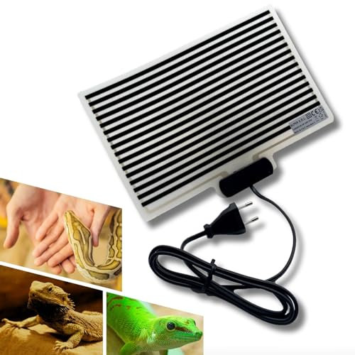 ALPER Made in Italy Heizmatte Terrarium 28x18cm, Terrarium Heizung Wärmematte Reptilien Pflanzen, Terrarien Heizmatten Elektrisch 230V, 8W