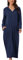 cheibear Damen Robe mit Reißverschluss vorne und Kapuze Hauskleid Nachthemd Hausmantel Kapuzenpullover langer Loungewear Bademantel Navy blau L