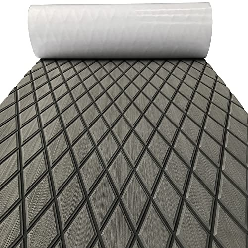 KXKZREN Eva-Schaum Boot Bodenbelag selbstklebend 6mm dick Anti-Rutsch Marine Bodenbelag Matte 238.4x111.6 cm Rauten-Muster Bootsboden für Jachten Motorboot Wohnmobil Kühleraufsätze Fischerboot