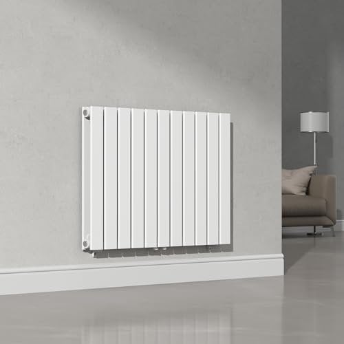 [neu.haus] Termosifone da Parete Radiatore Design Riscaldamento ad Acqua Calda Termoarredo a Pannello Doppio con Elementi Piatti 60 x 80 cm - Bianco