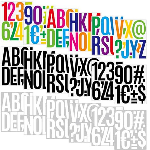 Bekecidi 5 Zoll Große Vinyl Buchstaben Aufkleber Groß, 18 Blatt Selbstklebende Buchstaben Zahlen Aufkleber, Wasserdicht Bunte Alphabet Aufkleber für Schilder, Poster, Fenster, Briefkästen, Auto (B)