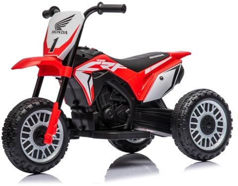 Moteur électrique Honda pour Enfants dès 18 Mois, Moto électrique pour Enfants, véhicules électriques 1x30W, 3km/h (Rouge)
