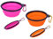 Lot de 2 gamelles pliables pour chien avec mousquetons en 2 parties, gamelles pour animaux de compagnie en silicone, gamelles pliables pour chiens pour les activités de plein air, les voyages et le