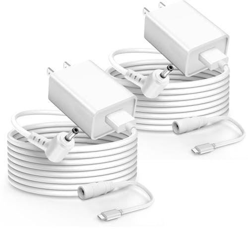 STQYKJ 2 Pack Camera Power Adapter Charger for Ring Stick Up Cam Battery/Plug-in 3rd Gen/2nd Gen & Ring Pan Tilt Stick Up Camera Charging Cord Cable (4m/13.1ft) White