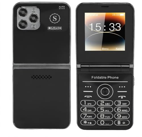 Dpofirs Cellulare a Conchiglia 2G Con Tasti Grandi per Anziani, Schermo da 2,6 Pollici, Batteria da 1400 MAh, 4 Schede SIM, Torcia a LED, Fotocamera