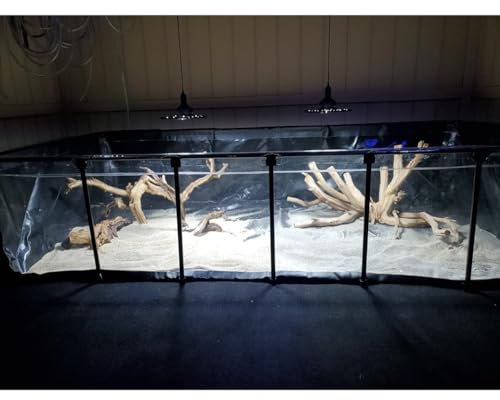 Pealihuy Laghetto per Piscina per Acquario Laghetto per Tela in PVC per Acquario di Grandi Dimensioni, Piscina con Struttura in Acciaio con Pannello di visualizzazione Trasparente, Serbatoio per l'ac