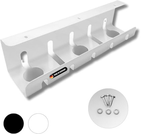 GleitGut Kabelkanal Schreibtisch zum Kabel Verstecken Tisch Unterseite Kabelführung Kabelmanagement Kabel Organizer für Mehrfachsteckdose und Kabel (weiß)