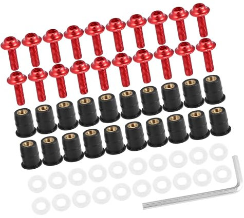 A ABSOPRO 20pz M5 Moto Parabrezza Vite Carene Parabrezza Bullone Rosso Sostituzione dell'articolo