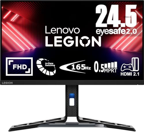 Lenovo Legion R25i-30 Monitor Gaming 24.5 FHD (1920x1080), IPS, 0.5ms, 165Hz (Overclock 180Hz), Altoparlanti, Regolabile, AMD FreeSync Premium, HDMI 2.1 + DP