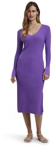 FALKE Damen Kleid Summer Celebrations Ribbed W Dr Viskose fein elegant edel 1 Stück, Lila Hyacinthe 6191, XL