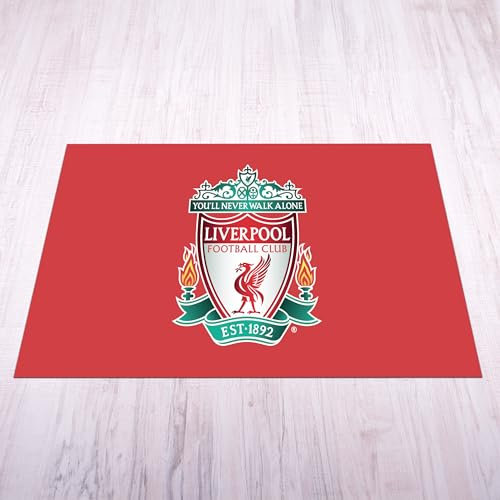 Licensed Décor Liverpool FC Matte – Groß (185 cm (B) x 100 cm (H) – Hervorgehobenes farbiges Wappen auf Marke rot