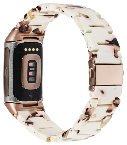 Limque Armband aus Kunstharz, kompatibel mit Fitbit Charge 6/Fitbit Charge 5, wasserdichtes und leichtes Armband, Ersatz mit Edelstahl-Schnalle, modisches Armband für Fitbit Charge 5/6,