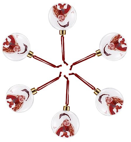 Zerodeko 6stücke Weihnachtsbaum Schmuck Für Transparente Foto-hänger Dekorative Christbaumkugeln Für Festliche Anlässe